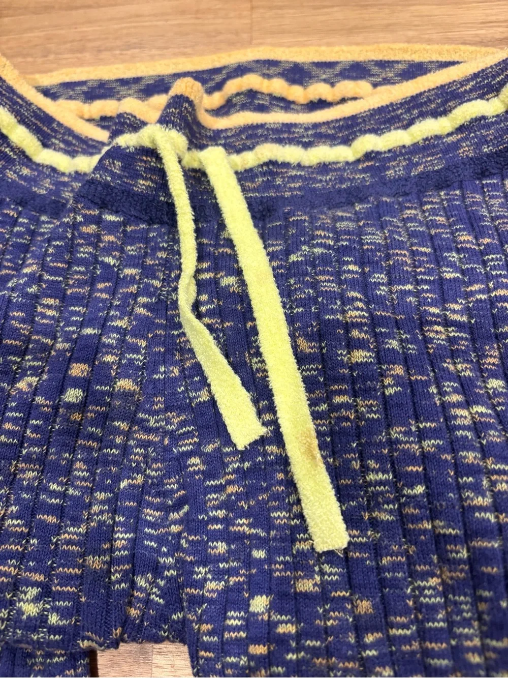 Urban Outfitters Out From Under purple + Yellow Ribbed Knit Set Zip Top & Pants.